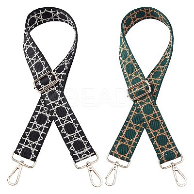 2Pcs 2 Colors Adjustable Polyester Geometric Pattern Bag Straps FIND-PH0003-73-1