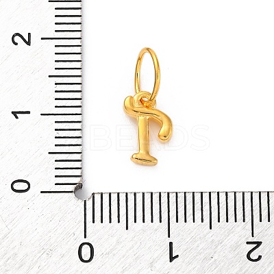 925 Sterling Silver Letter Charms with Jump Rings STER-R008-01G-T-1