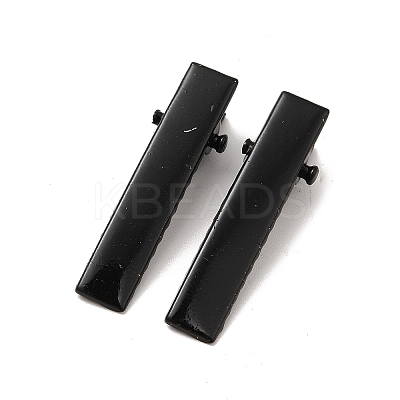 Black Iron Flat Alligator Hair Clip Findings X-PHAR-S039-32mm-1