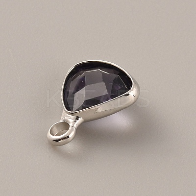 Faceted Glass Pendants GLAA-WH0030-13P-02-1