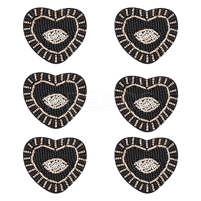 Heart with Evil Eye Appliques DIY-WH0401-28-1