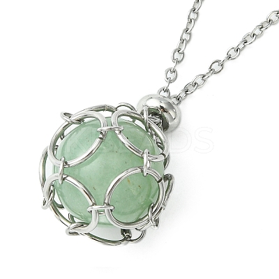 Tarnish Resistant 304 Stainless Steel Cable Chains Macrame Pouch Empty Stone Holder for Pendant Necklaces Making NJEW-TA00083-01-1