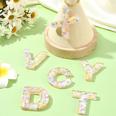 26Pcs 26 Styles Transparent Epoxy Resin Pendants CRES-YW0002-28E-1