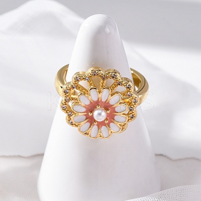 Dasiy Rotatable Open Cuff Rings for Women LS-RJEW-C118-06G-1