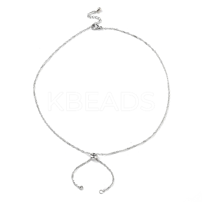 304 Stainless Steel Singapore Chain Necklace Making AJEW-JB01333-02-1
