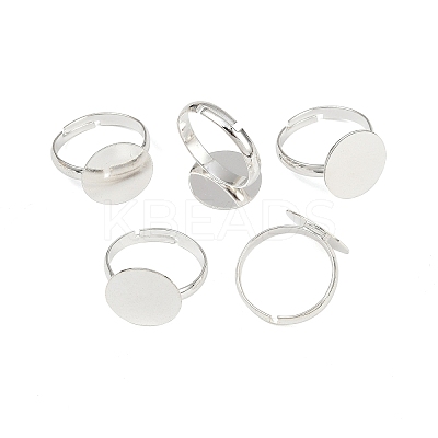 Brass Pad Ring Bases KK-EC022-14mm-S-RS-1