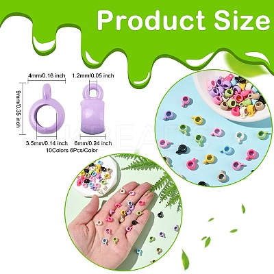 60Pcs 10 Colors Alloy Tube Bails FIND-CJ0003-37-1