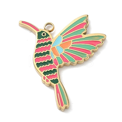 304 Stainless Steel Enamel Pendants LS-STAS-G374-01G-08-1