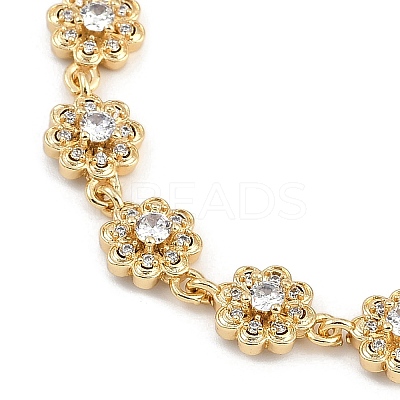 Brass Micro Pave Cubic Zirconia Link Bracelets for Women BJEW-U013-01G-07-1