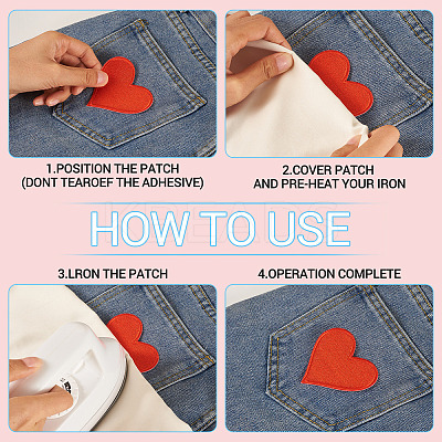 8Pcs 2 Colors Polyester Iron on Sew On Patches PATC-TA0001-34B-1