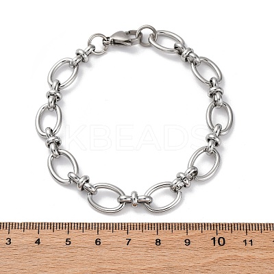 Tarnish Resistant 304 Stainless Steel Oval Link Chain Bracelets LS-BJEW-Z011-12P-1