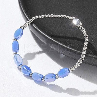 304 Stainless Steel Beads Stretch Breacelets for Women BJEW-M054-01P-02-1