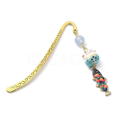 Japanese Style Maneki-neko Bookmark AJEW-JK00260-04-1