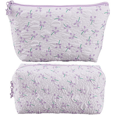 2Pcs 2 Styles Portable Travel Polyester Cosmetic Zipper Storage Clutch Bags ABAG-CY0001-01C-1