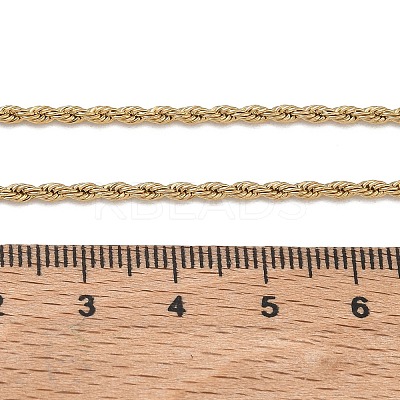 10Pcs 2MM 304 Stainless Steel Rope Chain Necklaces NJEW-G203-08G-1