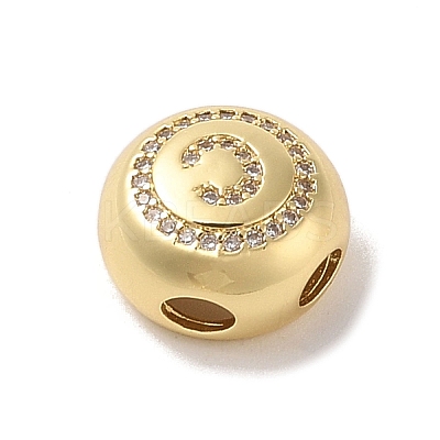Rack Plating Brass & Cubic Zirconia Pendants KK-Z047-07G-C-RS-1
