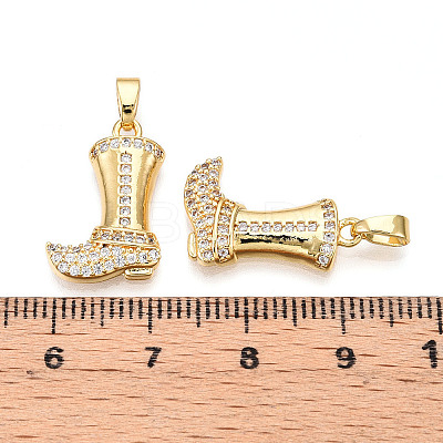 Brass Micro Pave Cubic Zirconia Pendants KK-N254-239G-1