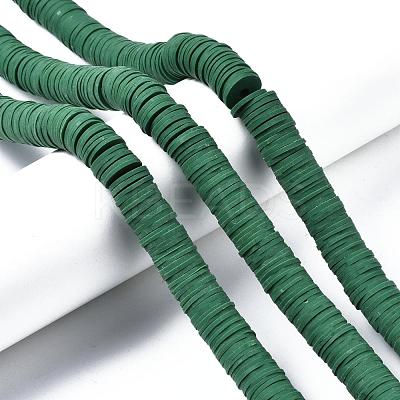 Flat Round Handmade Polymer Clay Beads CLAY-R067-12mm-46-1