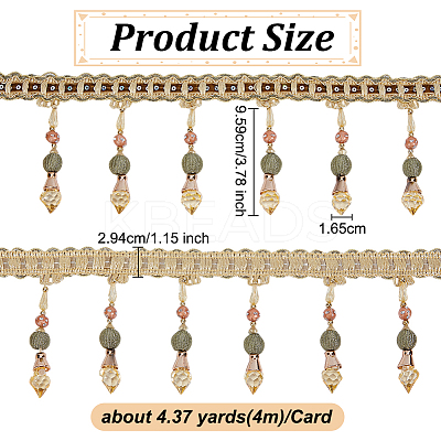 4M Polyester Fringe Lace Ribbon DIY-OC0013-57C-1