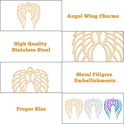 18Pcs 3 Colors 201 Stainless Steel Pendants STAS-DC0013-58-1