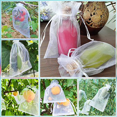 100pcs 3 Styles Large Organza Pouches Portable Shoes Bag Travel Storage Drawstring Bags OP-SP0001-04-1