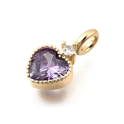 Brass Pave Cubic Zirconia Charms LS-KK-Q097-03E-G-1
