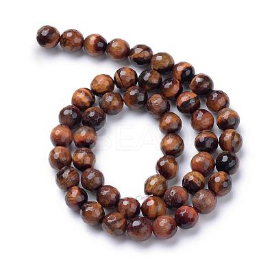 Natural Dyed & Heated Red Tiger Eye Bead Strands G-R411-14-8mm-1