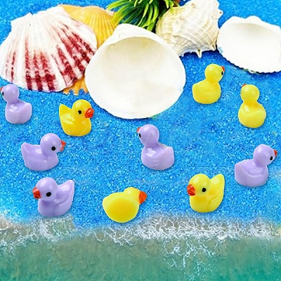 25Pcs 5 Styles Mini Tortoise & Duck Resin Display Decorations RESI-YW0001-61-1