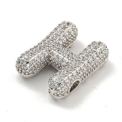 Platinum Plated Brass Micro Pave Cubic Zirconia Pendants KK-L073-001P-H-1