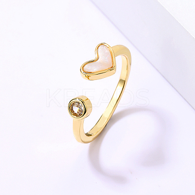Natural Shell Open Cuff Ring YD7798-4-1-1