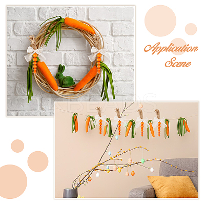 4Pcs Wooden Beaded Carrots for Easter Table Tiered Tray Decoration AJEW-FH0005-65A-1