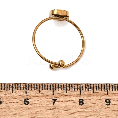 Flat Round 304 Stainless Steel Open Cuff Bangle Makings with Bezel Tray SA-CBABF3F-04G-05-1