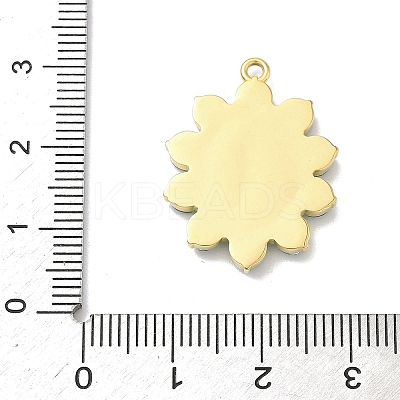 304 Stainless Steel Enamel with Crystal Rhinestone Pendants STAS-G371-03G-02-1