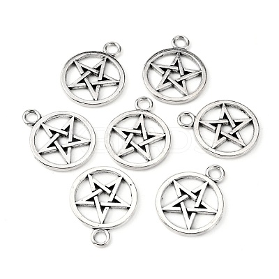 Tibetan Style Pentagram Pendants X-PALLOY-2739-AS-LF-1