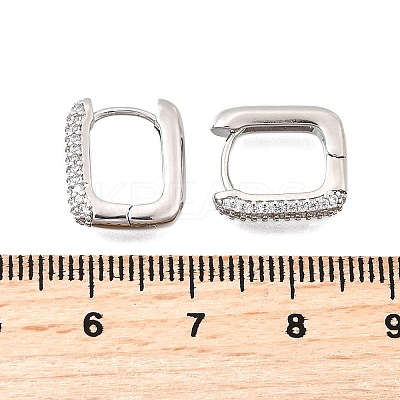 Brass Micro Pave Clear Cubic Zirconia Hoop Earrings EJEW-Z121-10P-1