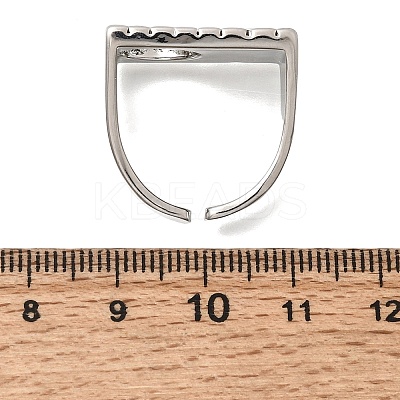 Brass Cuff Open Rings for Women RJEW-F215-10P-1