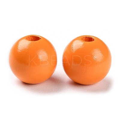 Spray Painted Natural Wood Beads WOOD-R272-02A-1
