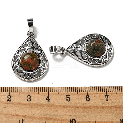 Natural Unakite Pendants G-Q158-05P-25-1