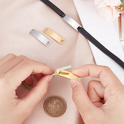 4Pcs 2 Colors 304 Stainless Steel Shoelace Charms STAS-UN0050-21-1