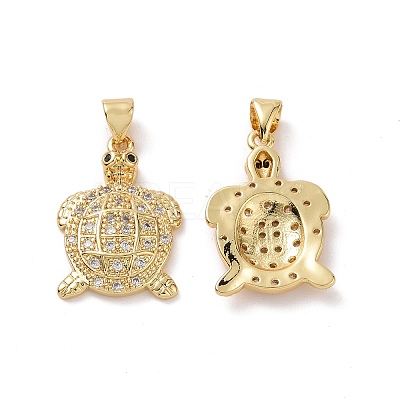 Brass Cubic Zirconia Pendants KK-G453-14G-1