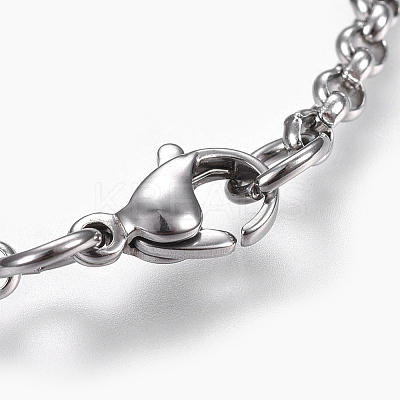 Non-Tarnish 304 Stainless Steel Rolo Chain Necklaces NJEW-F242-12P-A-1