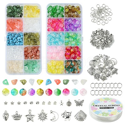 DIY Mixed Shapes Acrylic Beads & Alloy Pendants Bracelet Making Kits DIY-YW0010-99-1