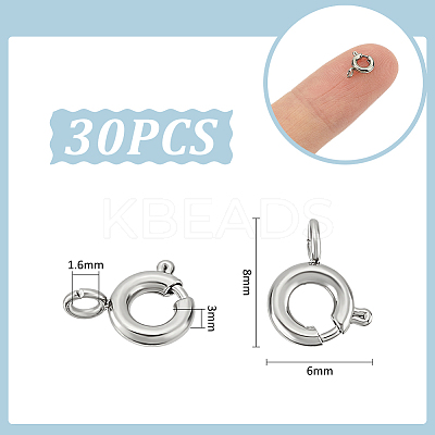 30Pcs 316 Stainless Steel Spring Ring Clasps FIND-UN0016-21-1