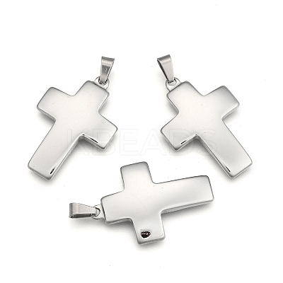 Tarnish Resistant Cross 304 Stainless Steel Surface Pendants LS-STAS-D146-03-1