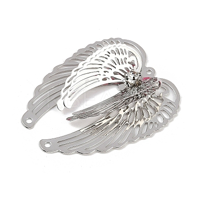 Brass Crystal Rhinestone 3D Hollow Angel Wings Chandelier Component Links KK-A261-05P-1