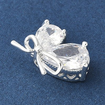 Brass Micro Pave Clear Teardrop Cubic Zirconia Pendants KK-A253-09S-1