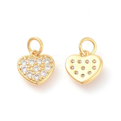 Brass Micro Pave Cubic Zirconia Charms X-ZIRC-F106-07G-1
