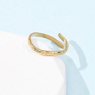 304 Stainless Steel Open Cuff Rings for Women RJEW-K309-12G-1