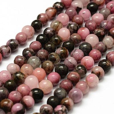 Natural Rhodonite Beads Strands G-F364-01-8mm-1