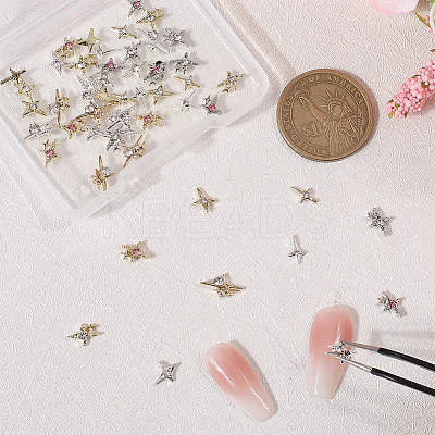 Star Alloy Rhinestone Cabochons MRMJ-CP0001-43C-1